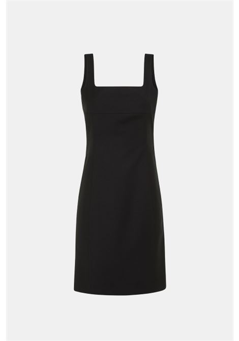 Roma Dress corto nero con scollo quadrato  SEMICOUTURE ATTIC AND BARN | Vestiti | MATDR0200990